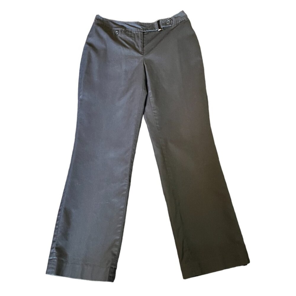 Ann Taylor Petites Women's Curvy Fit Just Below Waist Lined Dark Brown Pants 4P